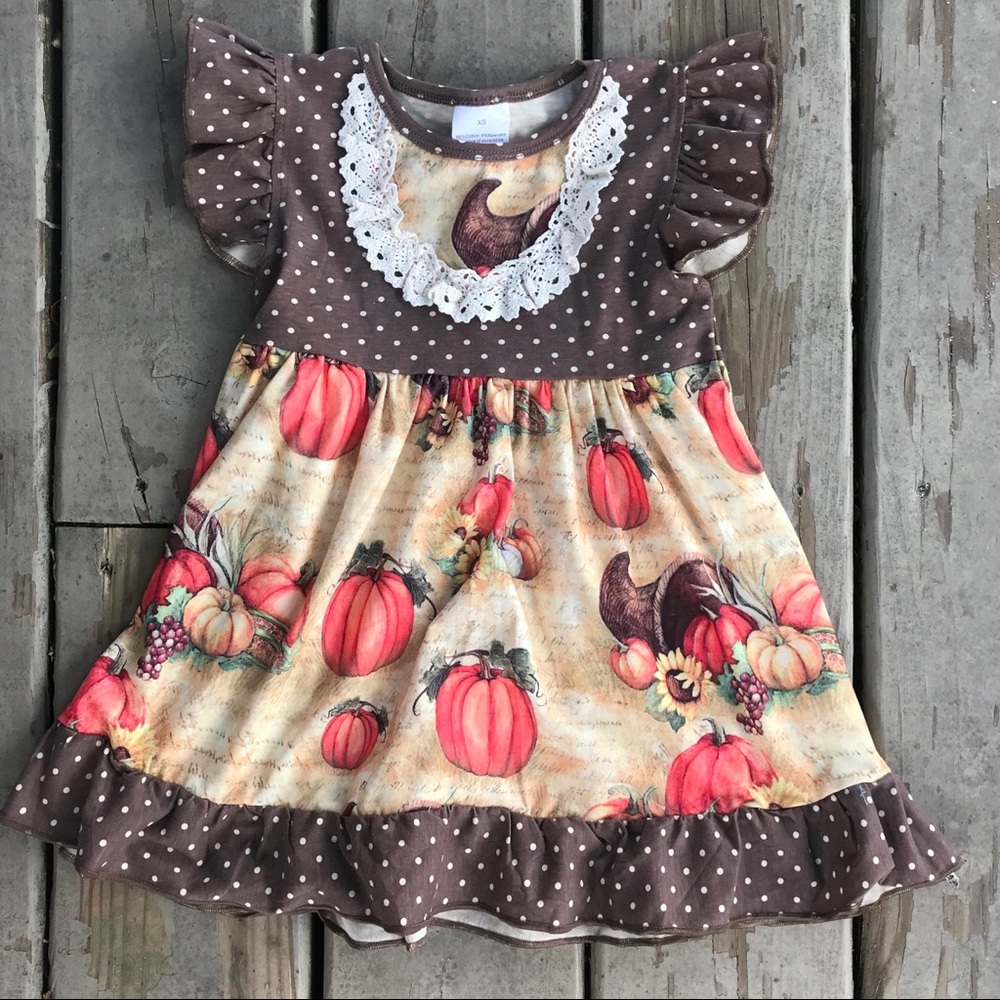Brown Polka Dot Pumpkin Dress